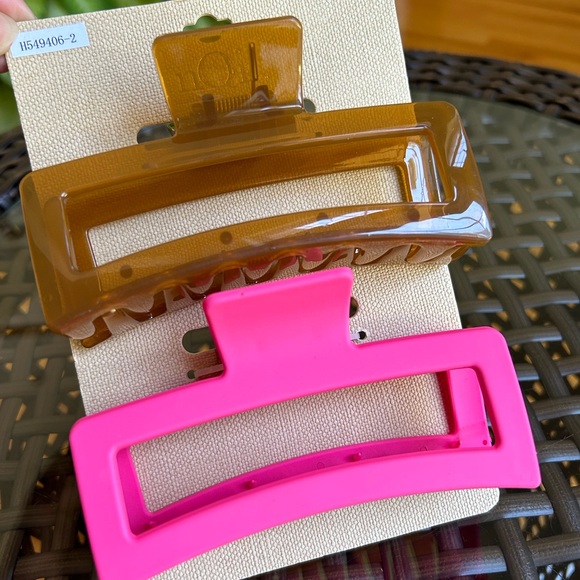 Noir Hair Claw Clips Womens Hair Accessories New Pink Brown - Picture 2 of 6